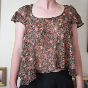 Sheer Floral Crop Top